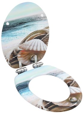VidaXL Toiletbril met soft-close deksel schelp MDF