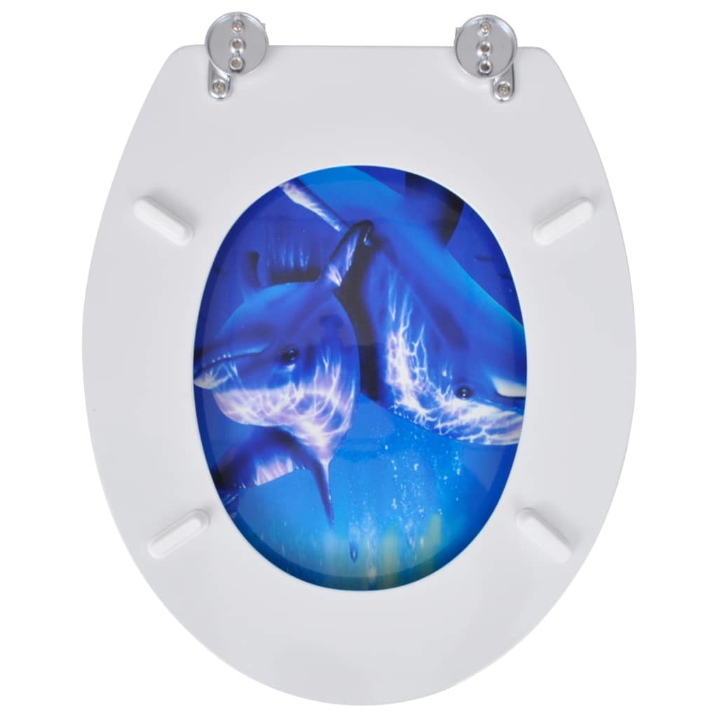 vidaXL Toiletbril dolfijn MDF
