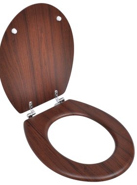 VidaXL Toiletbril simpel ontwerp MDF bruin