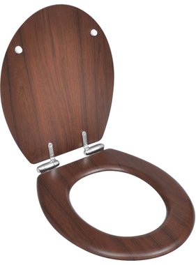 vidaXL Toiletbril soft-close simpel ontwerp MDF bruin