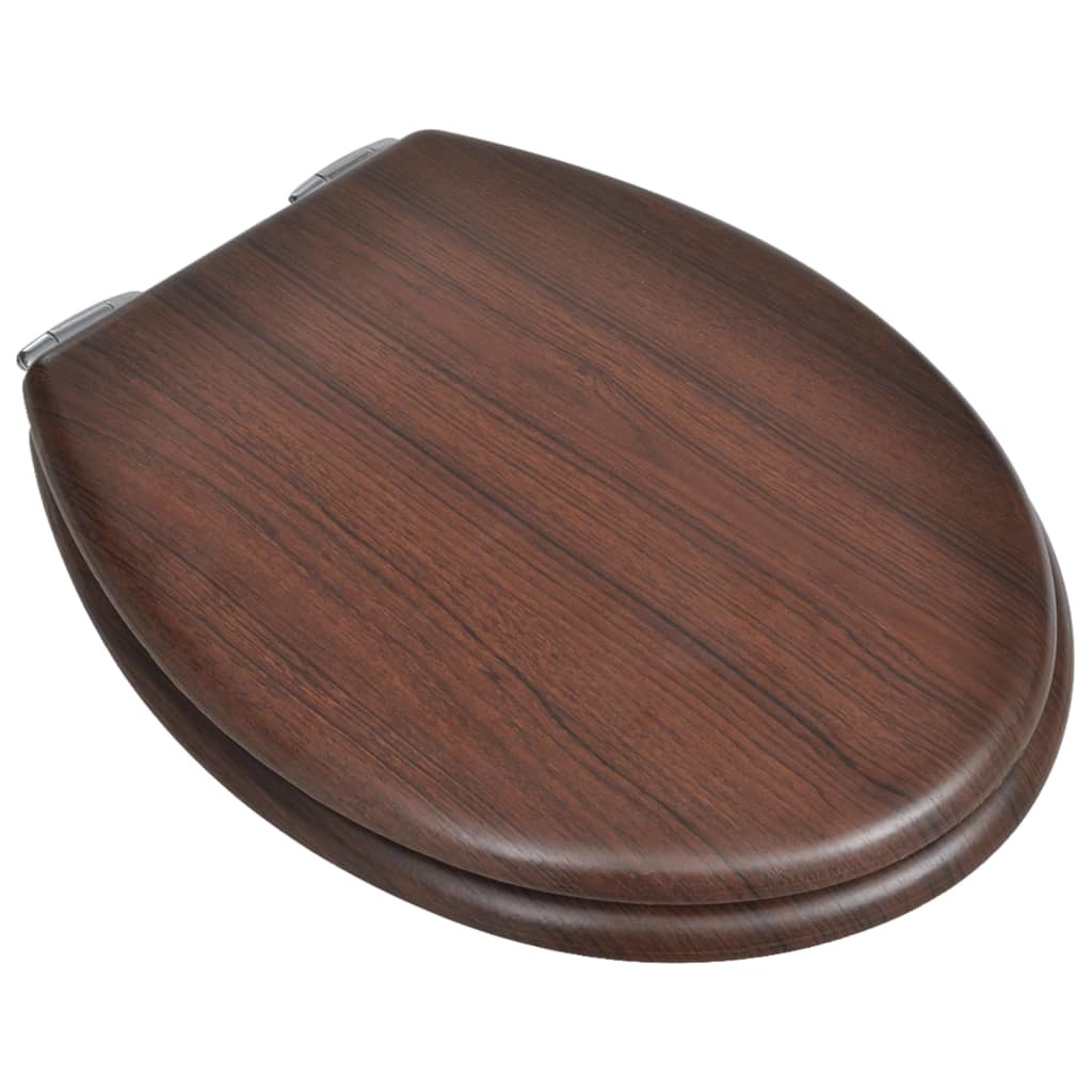 VidaXL Toiletbril soft-close simpel ontwerp MDF bruin