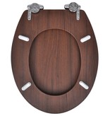 vidaXL Toiletbril soft-close simpel ontwerp MDF bruin
