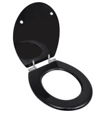 VidaXL Toiletbril soft-close simpel ontwerp MDF zwart