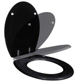 VidaXL Toiletbril soft-close simpel ontwerp MDF zwart