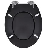 VidaXL Toiletbril soft-close simpel ontwerp MDF zwart