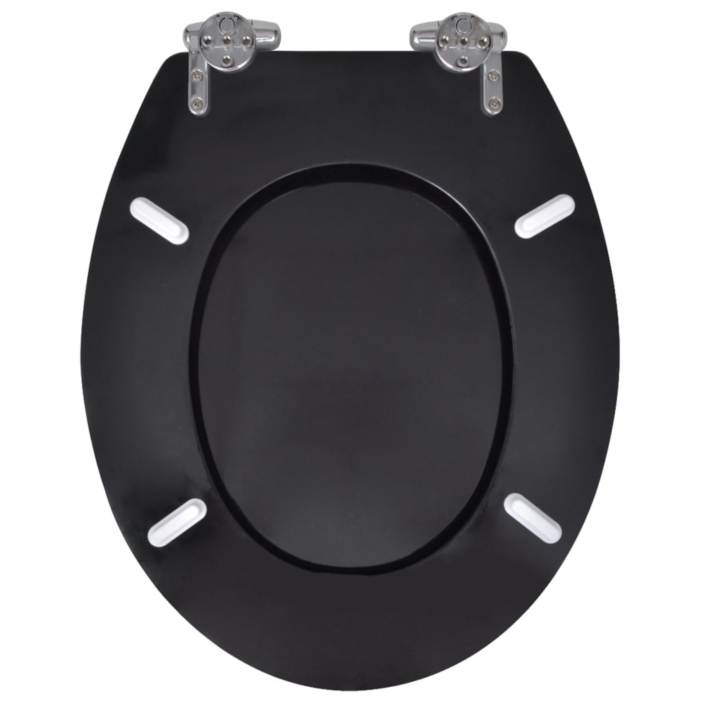 VidaXL Toiletbril soft-close simpel ontwerp MDF zwart