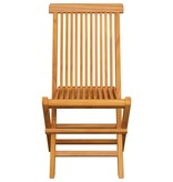 VidaXL Tuinstoelen 8 st met rode kussens massief teakhout