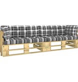 VidaXL Tweezitsbank pallet met kussens groen geïmpregneerd grenenhout