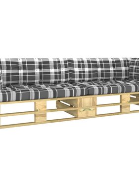 VidaXL Tweezitsbank pallet met kussens groen geïmpregneerd grenenhout