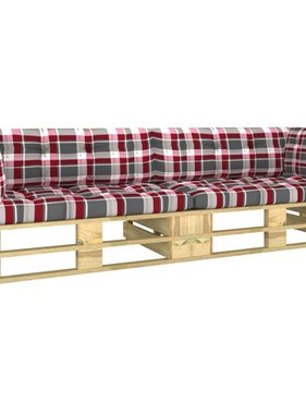 VidaXL Tweezitsbank pallet met kussens groen geïmpregneerd grenenhout