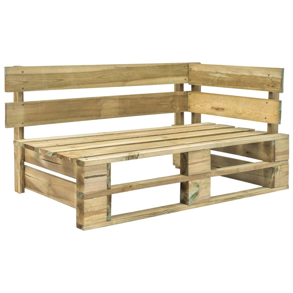 VidaXL Tweezitsbank pallet met kussens groen geïmpregneerd grenenhout