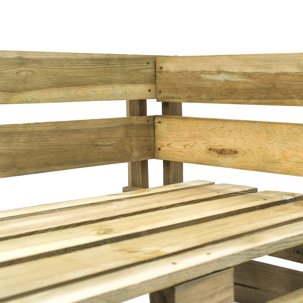 VidaXL Tweezitsbank pallet met kussens groen geïmpregneerd grenenhout