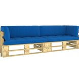 VidaXL Tweezitsbank pallet met kussens groen geïmpregneerd grenenhout