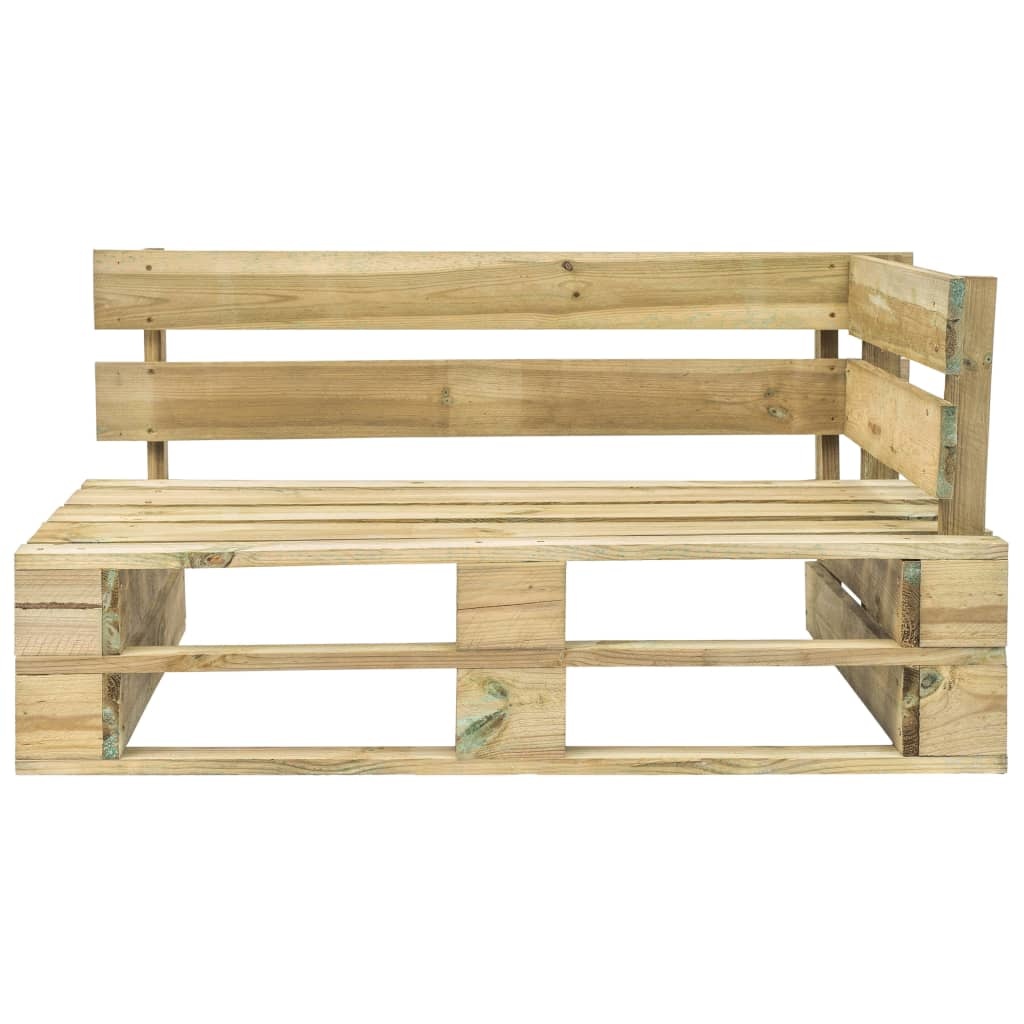 VidaXL Tweezitsbank pallet met kussens groen geïmpregneerd grenenhout