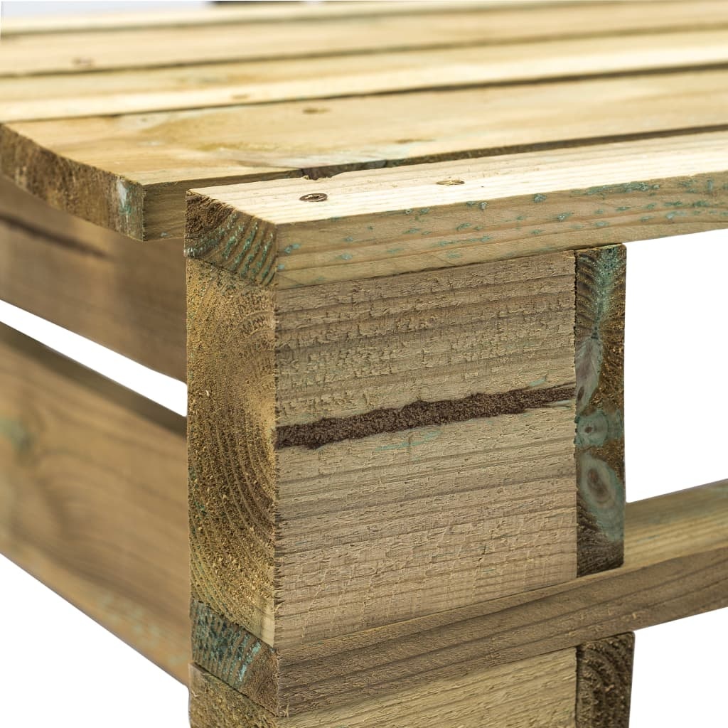 VidaXL Tweezitsbank pallet met kussens groen geïmpregneerd grenenhout
