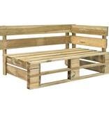 VidaXL Tweezitsbank pallet met kussens groen geïmpregneerd grenenhout