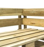 VidaXL Tweezitsbank pallet met kussens groen geïmpregneerd grenenhout