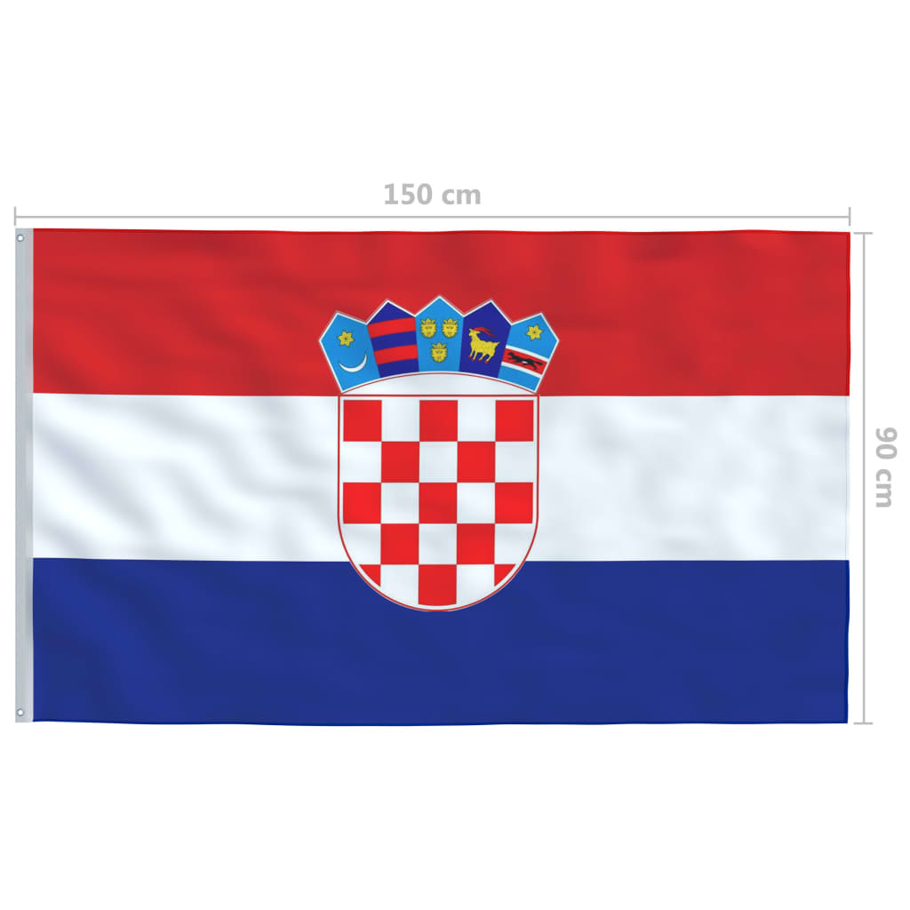VidaXL Vlag Kroatië 90x150 cm