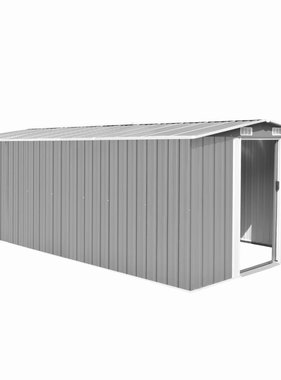 VidaXL Tuinschuur 257x497x178 cm metaal grijs