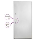 VidaXL Voordeur 90x200 cm aluminium wit