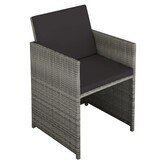 VidaXL 6-delige Tuinset met kussens poly rattan grijs