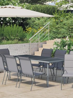 VidaXL 9-delige Tuinset staal antracietkleurig