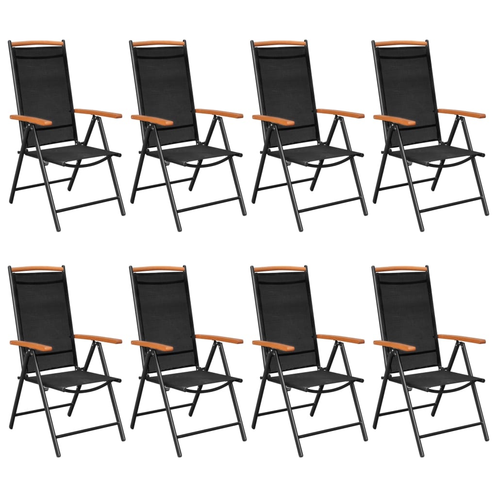 VidaXL 9-delige Tuinset aluminium zwart