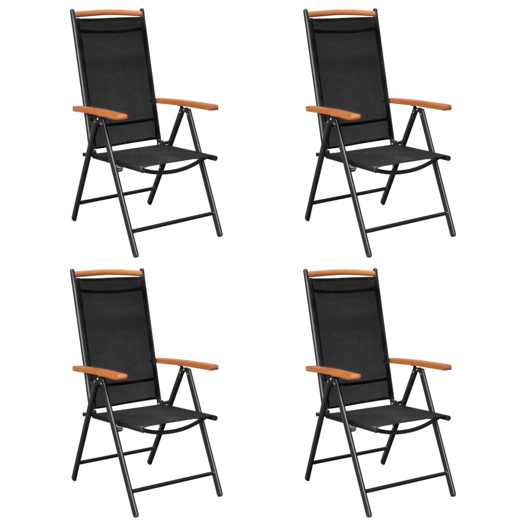 VidaXL 5-delige Tuinset aluminium zwart