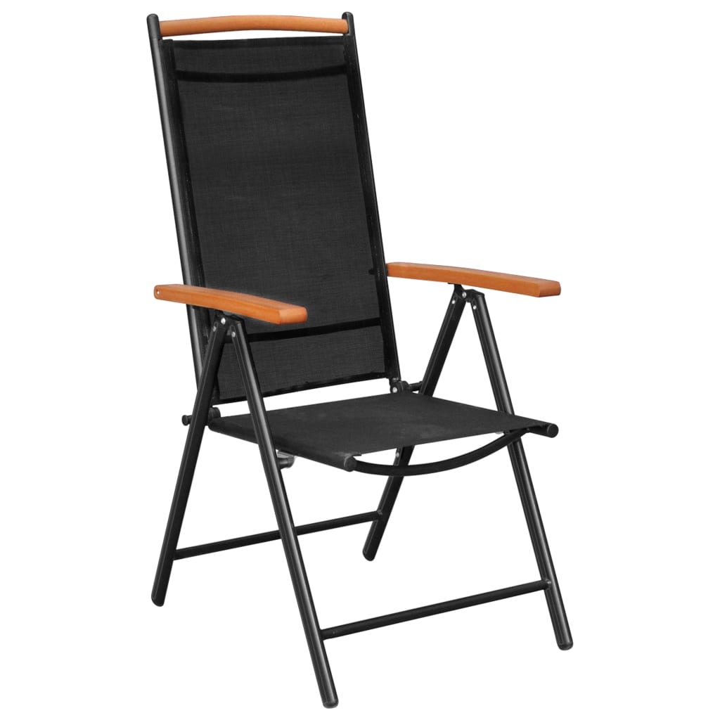 VidaXL 5-delige Tuinset aluminium zwart