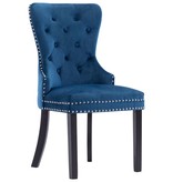 vidaXL Eetkamerstoelen 4 st fluweel blauw