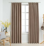 VidaXL Gordijnen verduisterend met haken 2 st 140x175 cm taupe