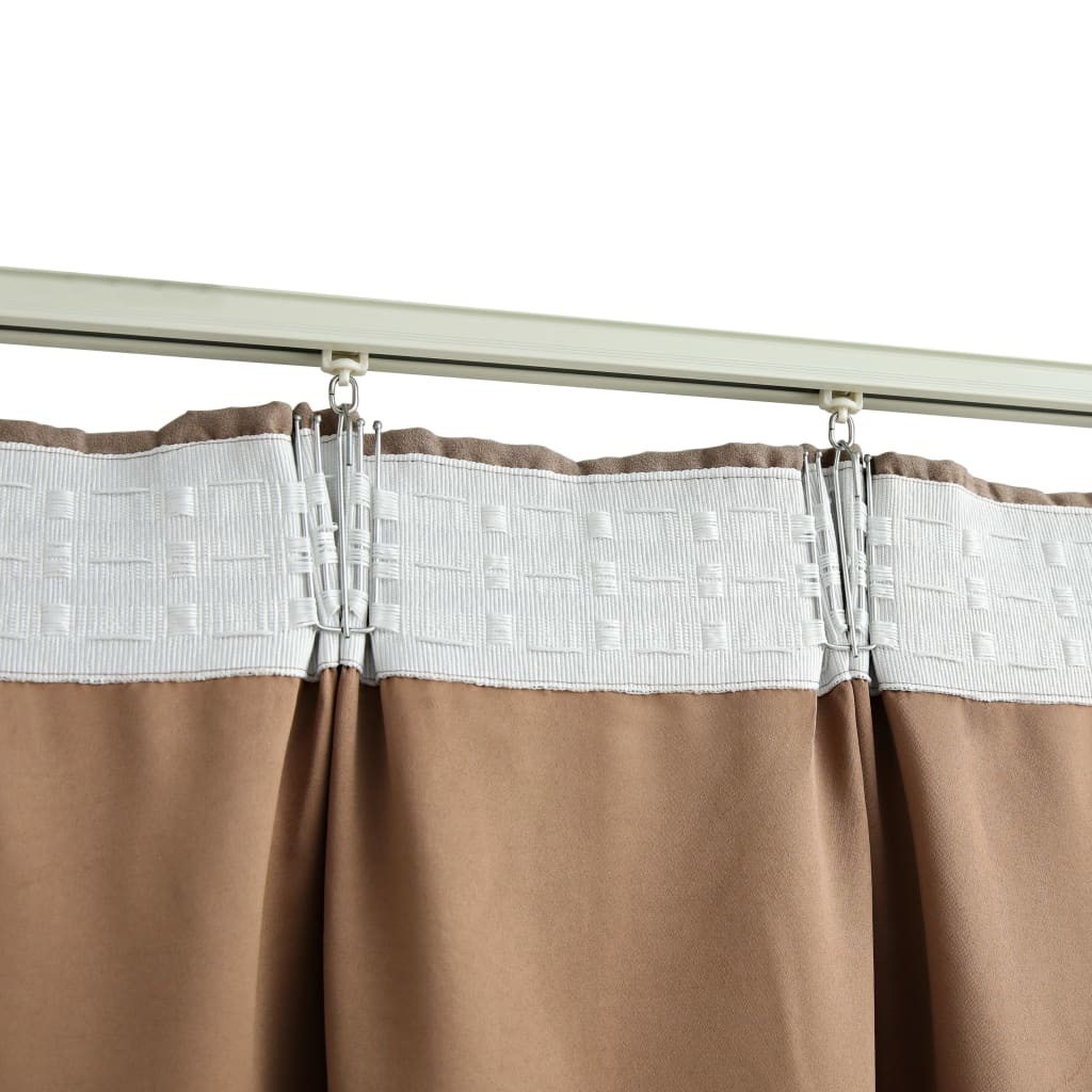 VidaXL Gordijnen verduisterend met haken 2 st 140x175 cm taupe