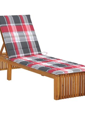 VidaXL Ligbed met kussen massief acaciahout