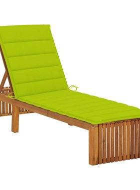 VidaXL Ligbed met kussen massief acaciahout