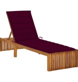 VidaXL Ligbed met kussen massief acaciahout