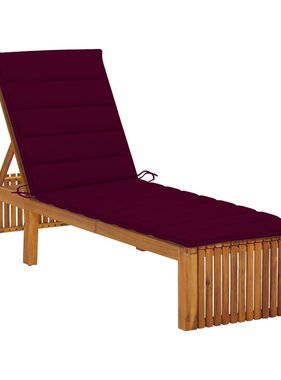 VidaXL Ligbed met kussen massief acaciahout