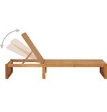 VidaXL Ligbed met kussen massief acaciahout