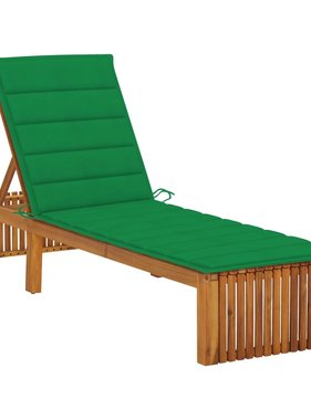 VidaXL Ligbed met kussen massief acaciahout