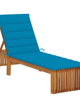 VidaXL Ligbed met kussen massief acaciahout