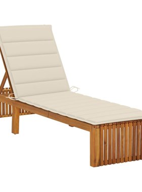 VidaXL Ligbed met kussen massief acaciahout