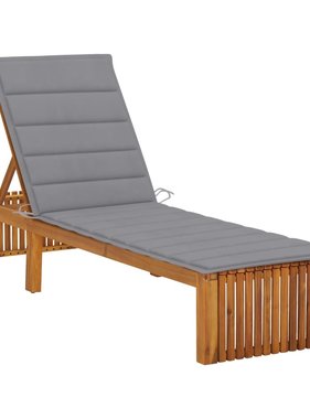 VidaXL Ligbed met kussen massief acaciahout