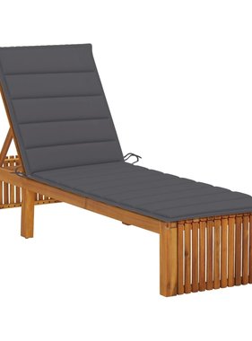VidaXL Ligbed met kussen massief acaciahout