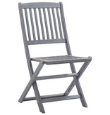 VidaXL Tuinstoelen 2 st inklapbaar met kussens massief acaciahout