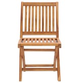 VidaXL Tuinstoelen 2 st met rood geruite kussens massief teakhout