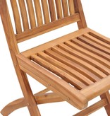VidaXL Tuinstoelen 2 st met rood geruite kussens massief teakhout