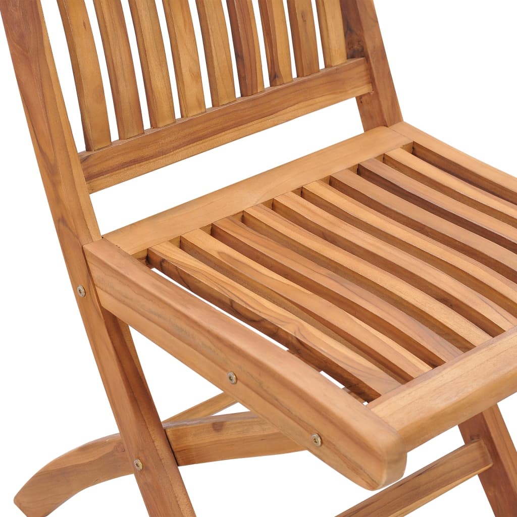 VidaXL Tuinstoelen 2 st met rood geruite kussens massief teakhout
