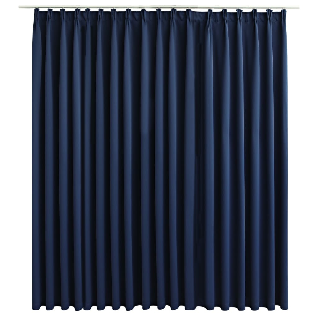 vidaXL Gordijn verduisterend met haken 290x245 cm blauw