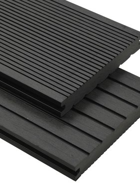 VidaXL Terrasplanken met accessoires 30 m² 4 m massief HKC zwart