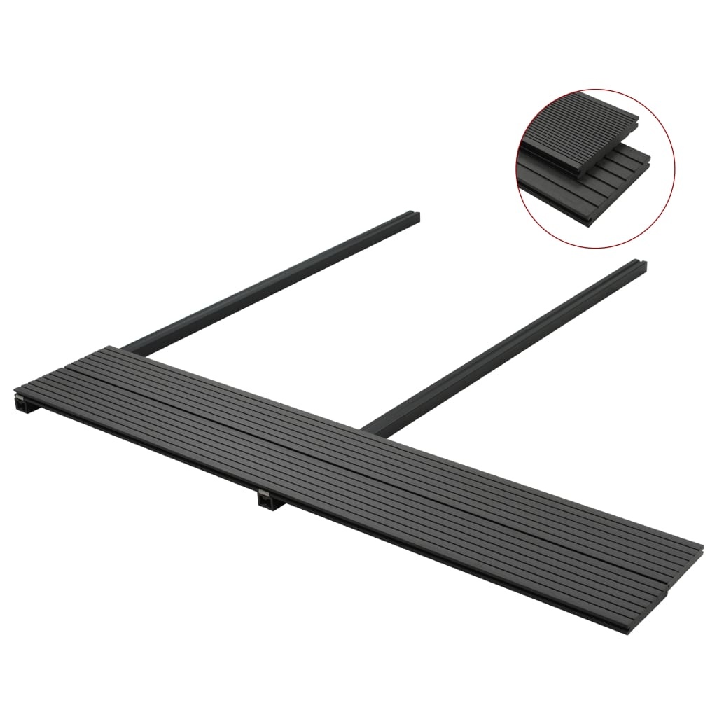VidaXL Terrasplanken met accessoires 25 m² 4 m massief HKC zwart