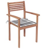VidaXL Tuinstoelen stapelbaar 8 st met kussens massief teakhout
